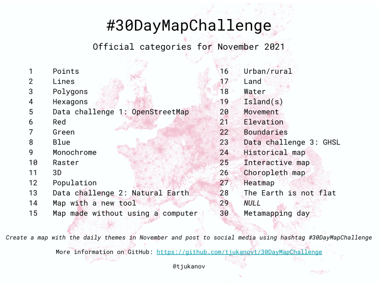 30 Day Map Challenge 2021 GISforThought