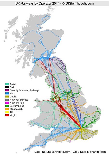 UK Railway Network by Operator