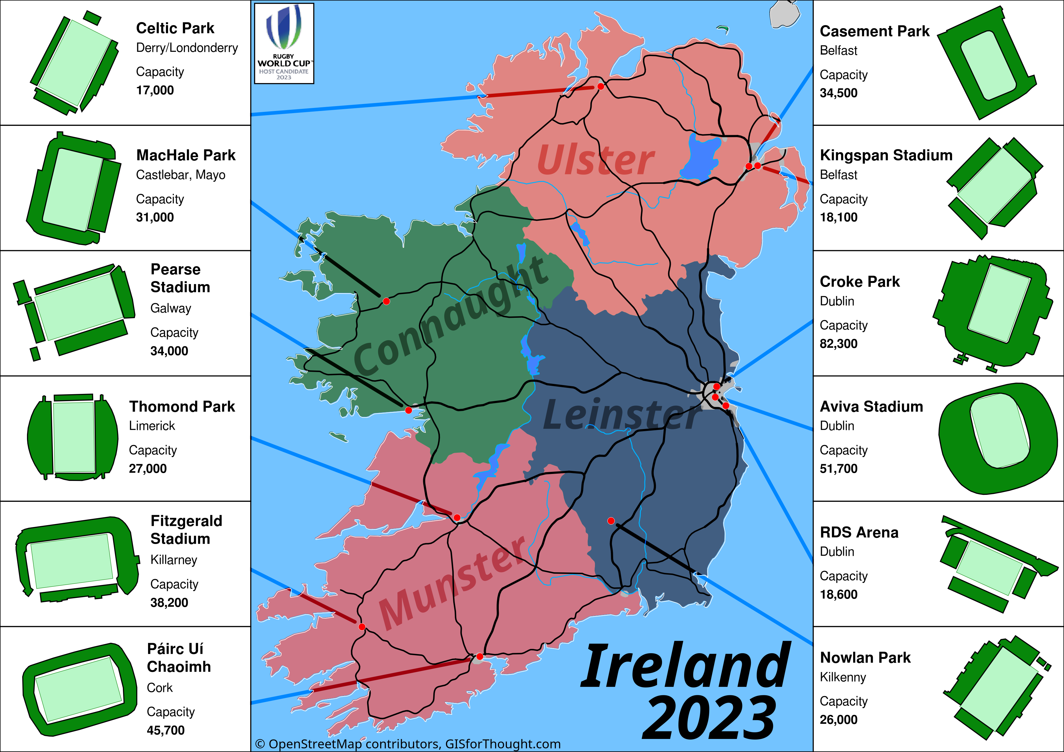 Ireland 2023 Stadiums